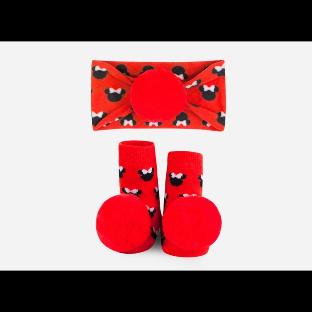 Minnie Mouse Pom Pom Headband Gift Set